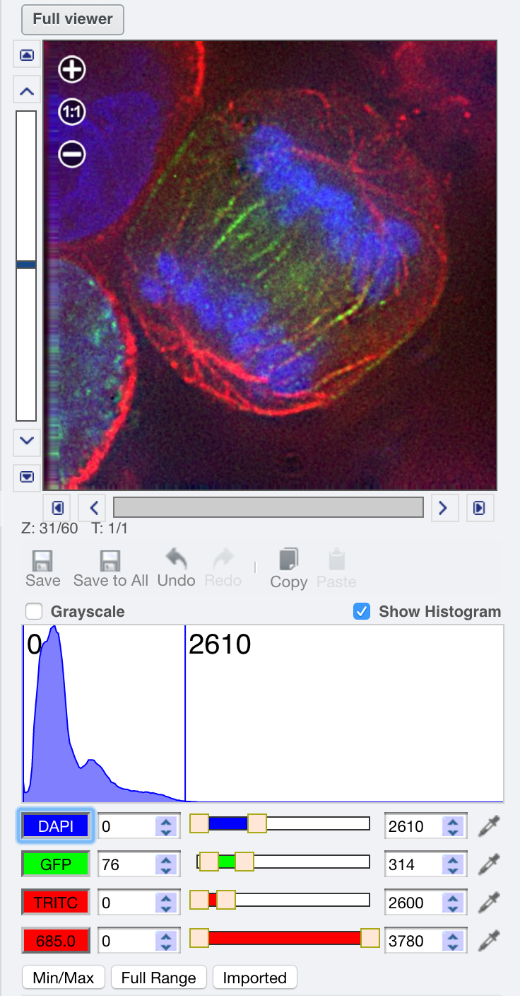 Histograms screenshot